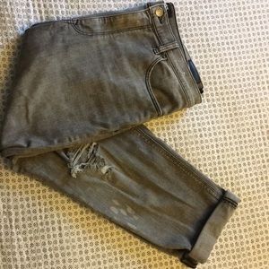 NWOT Express high rise distressed girlfriend jeans